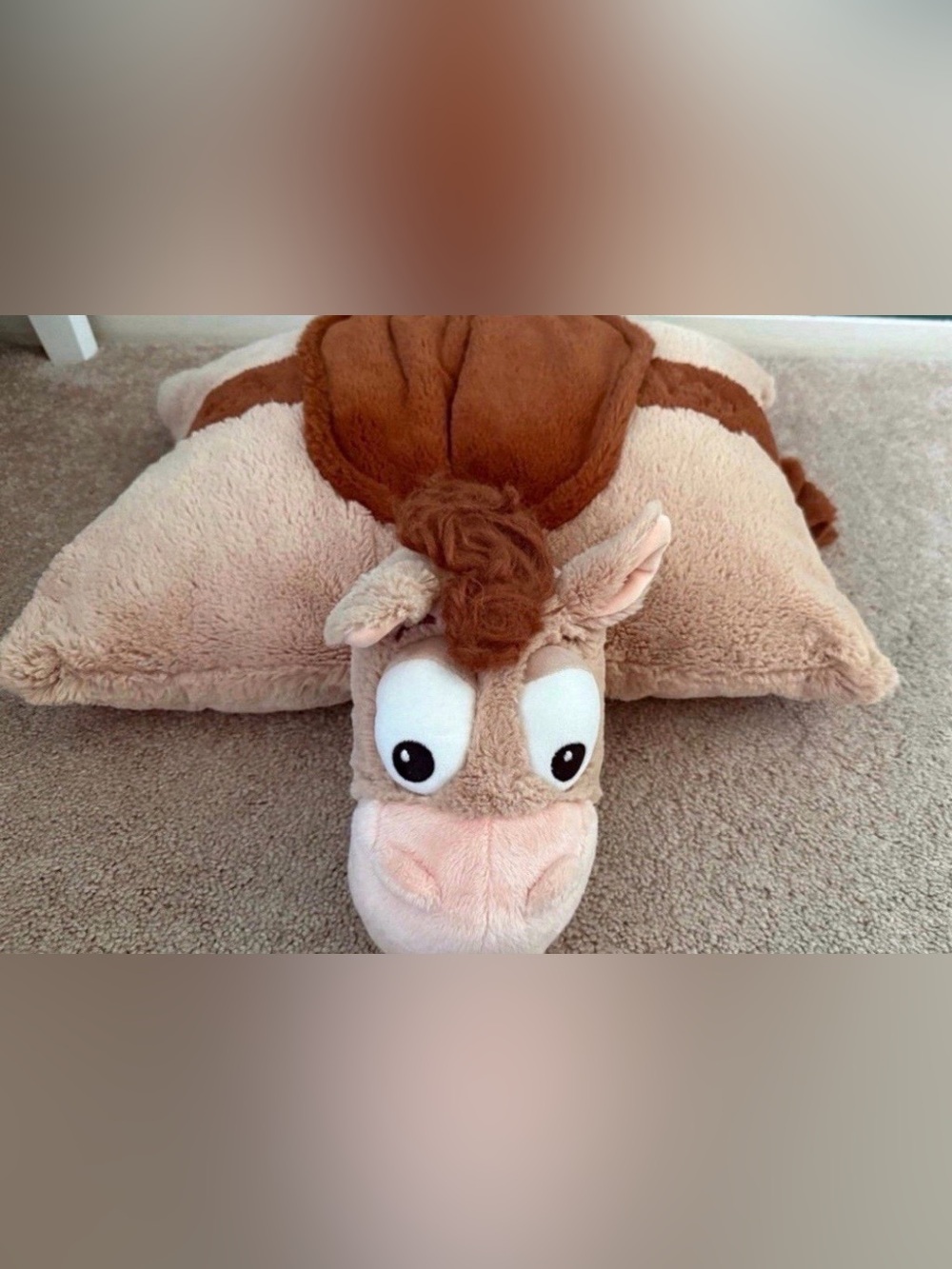 Disney Toy Story Bulleye Plush Brown Horse Pillow Buddy - Soft Kids Toy